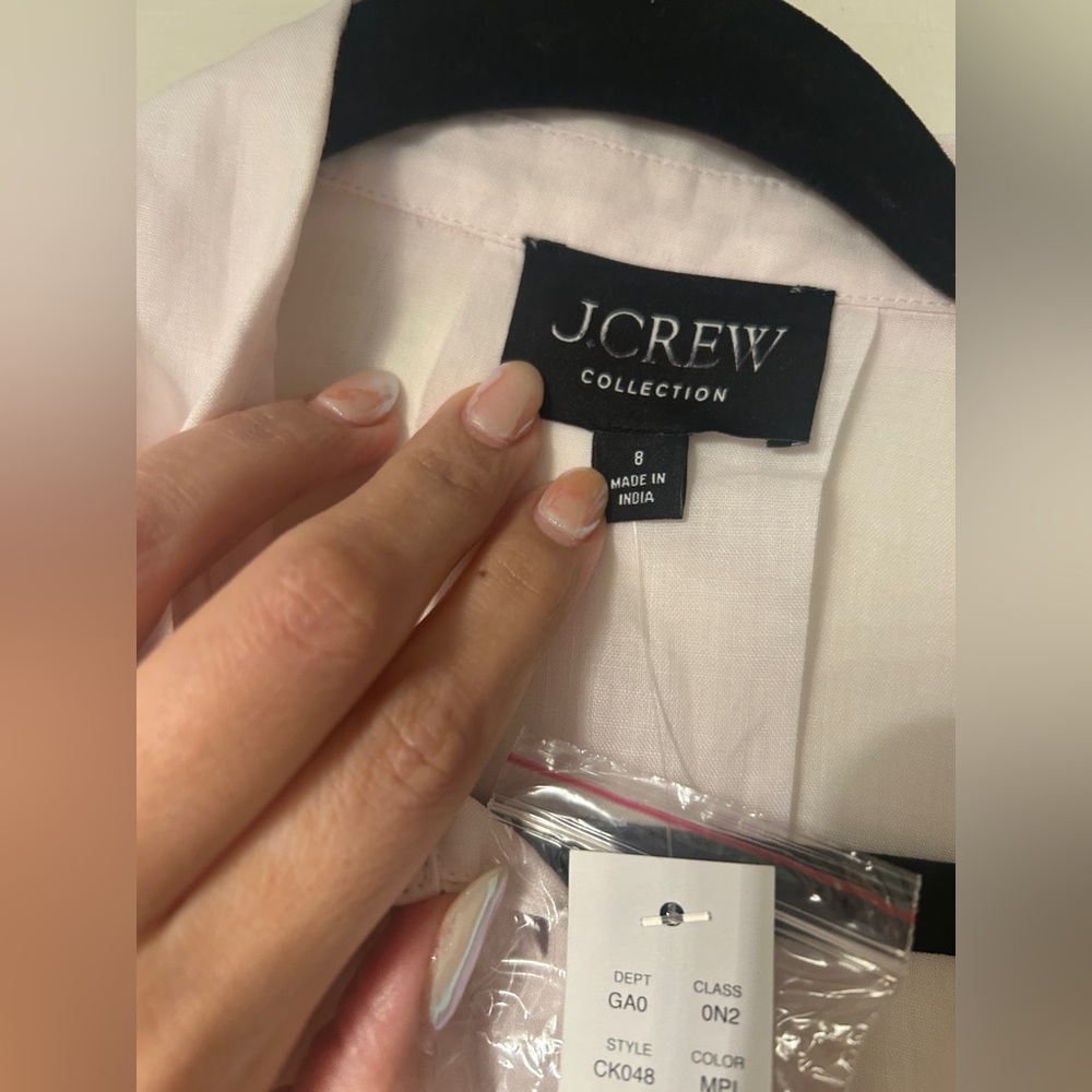 J.Crew Collection beaded button-up shirt in ramie - Picture 7 of 15